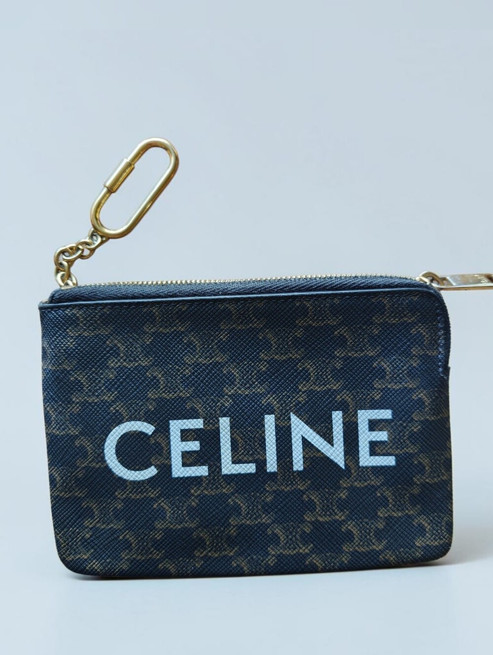 Celine Triomphe Coin And Card Pouch With COA